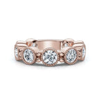 The Heirloom Halo: 2.25 CTW Milgrain Bezel Eternity Band in 18K Rose Gold Ring