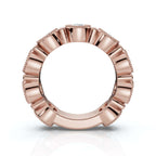 The Heirloom Halo: 2.25 CTW Milgrain Bezel Eternity Band in 18K Rose Gold Ring