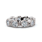  2.25 CTW Milgrain Bezel Eternity Band in 14K White Gold Ring