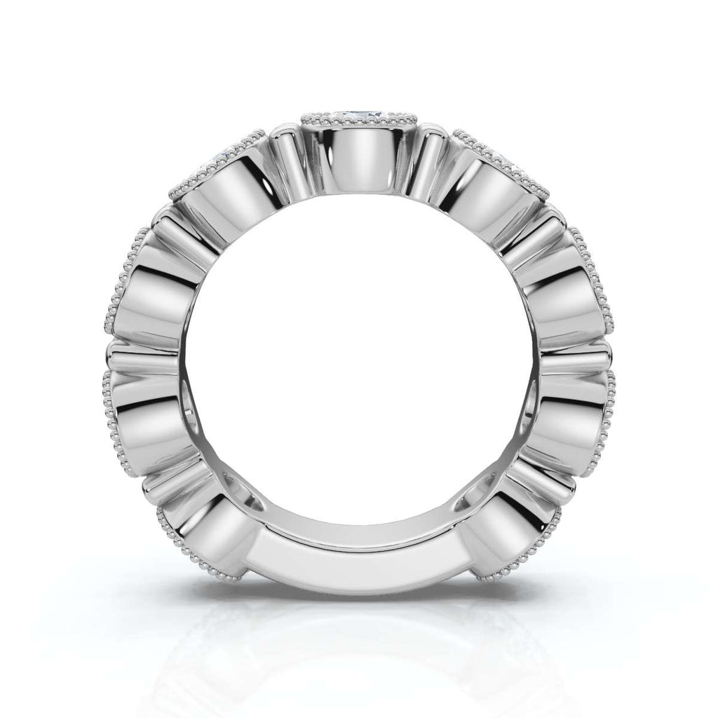 2.25 CTW Milgrain Bezel Eternity Band in 14K White Gold Ring