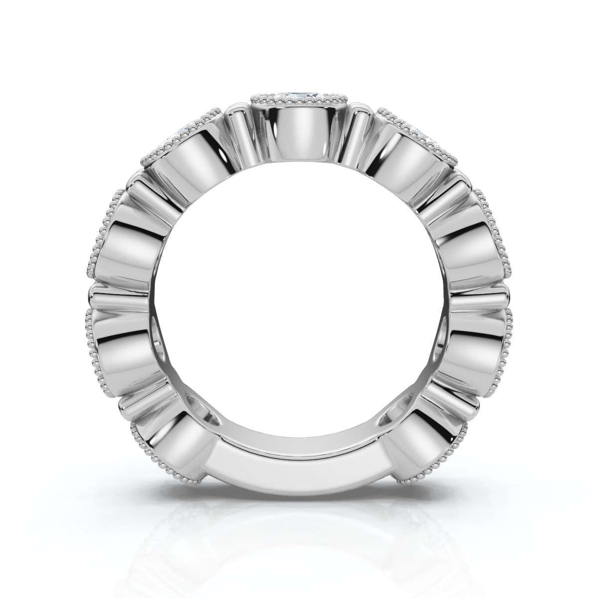  2.25 CTW Milgrain Bezel Eternity Band in 14K White Gold Ring