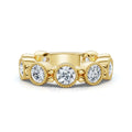 The Heirloom Halo: 2.25 CTW Milgrain Bezel Eternity Band in 18K Yellow Gold Ring