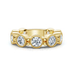 The Heirloom Halo: 2.25 CTW Milgrain Bezel Eternity Band in 18K Yellow Gold Ring