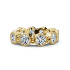 The Heirloom Halo: 2.25 CTW Milgrain Bezel Eternity Band in 18K Yellow Gold Ring