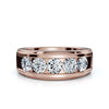 The Vanguard: 0.95 CTW Five-Stone Channel-Set Diamond Band in 14K Rose Gold Ring