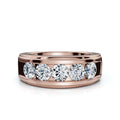 The Vanguard: 0.95 CTW Five-Stone Channel-Set Diamond Band in 18K Rose Gold Ring
