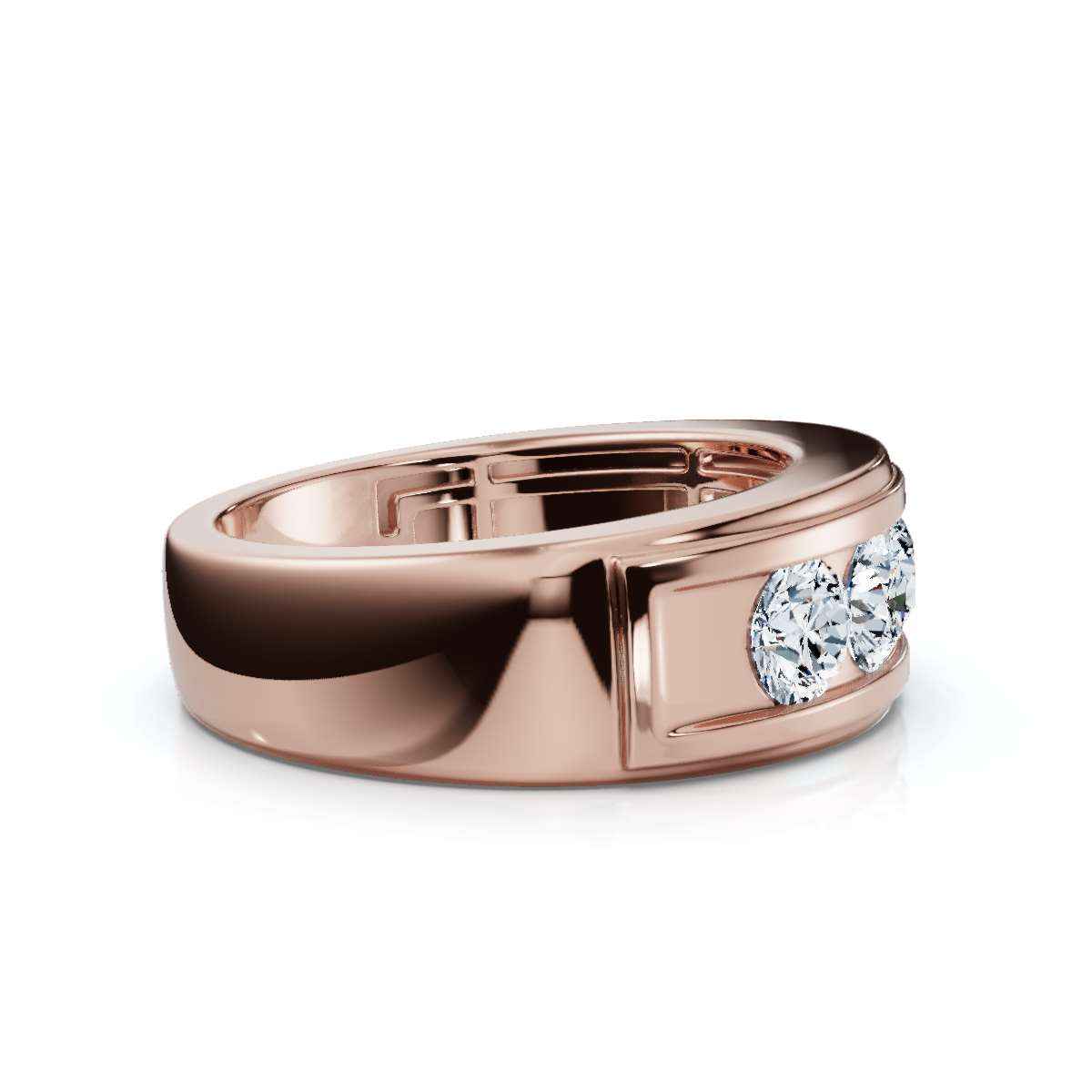The Vanguard: 0.95 CTW Five-Stone Channel-Set Diamond Band in 14K Rose Gold Ring