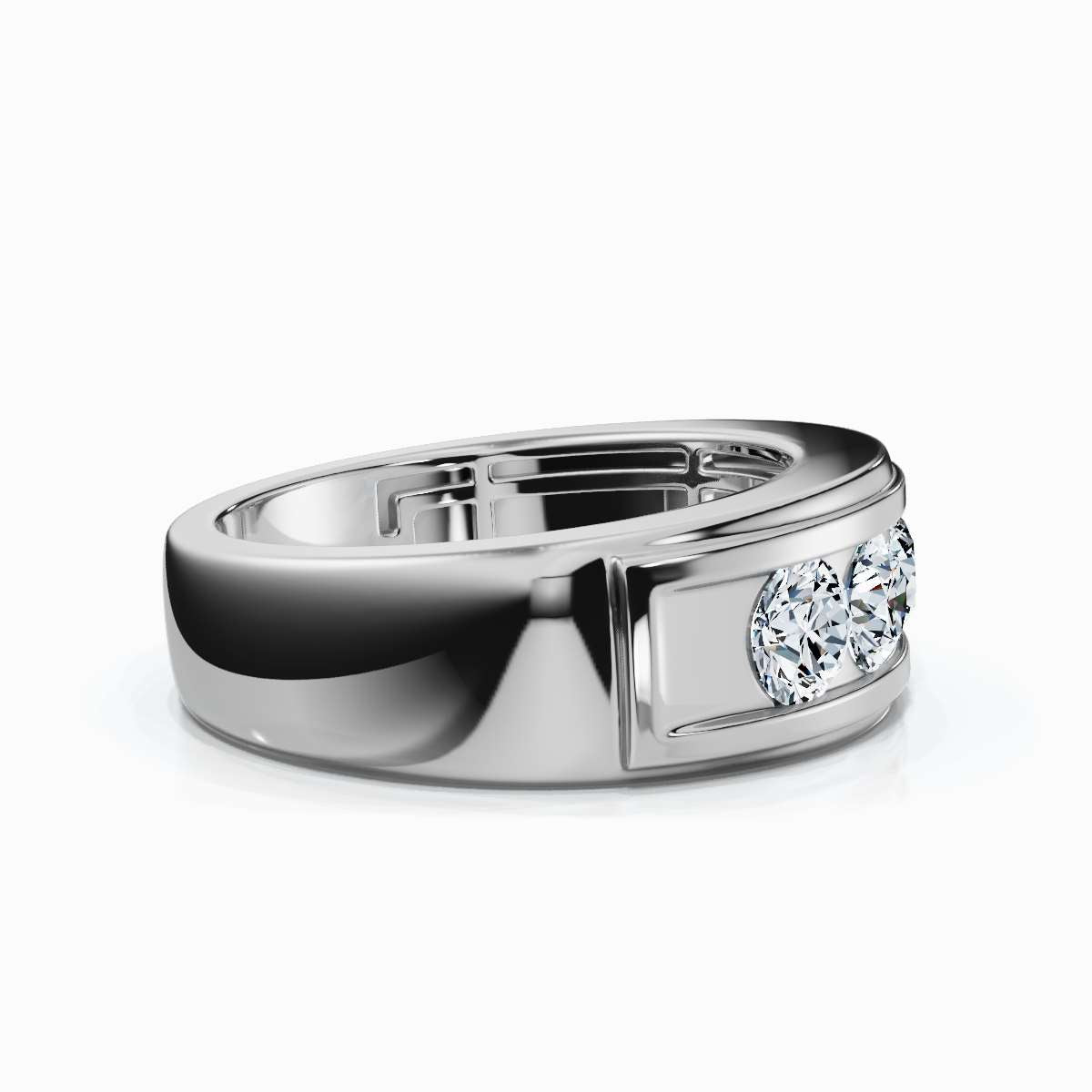 The Vanguard: 0.95 CTW Five-Stone Channel-Set Diamond Band in 14K White Gold Ring