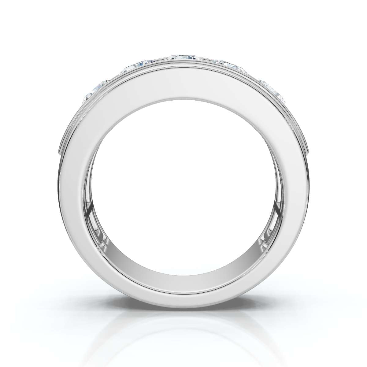 The Vanguard: 0.95 CTW Five-Stone Channel-Set Diamond Band in 14K White Gold Ring