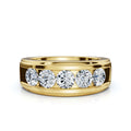 The Vanguard: 0.95 CTW Five-Stone Channel-Set Diamond Band in 14K Yellow Gold Ring