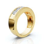 The Vanguard: 0.95 CTW Five-Stone Channel-Set Diamond Band in 14K Yellow Gold Ring