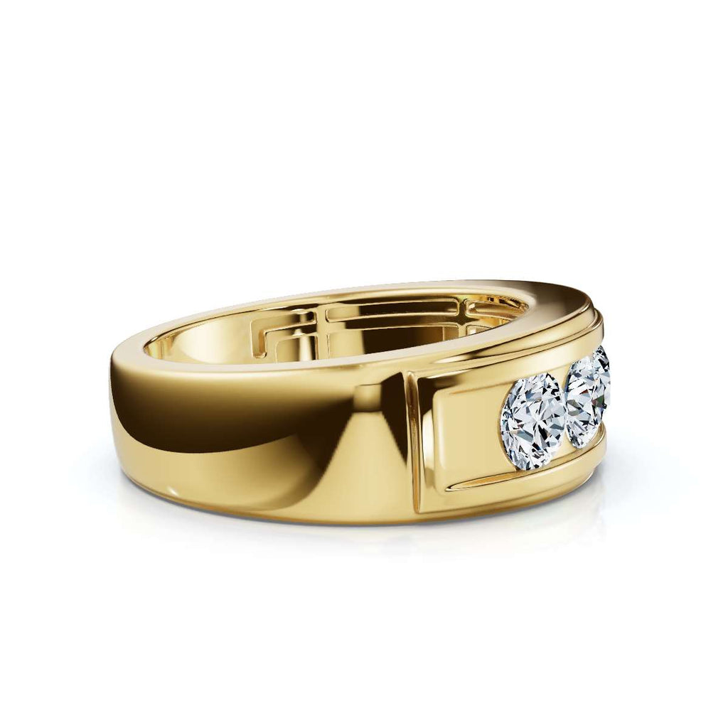 The Vanguard: 0.95 CTW Five-Stone Channel-Set Diamond Band in 14K Yellow Gold Ring