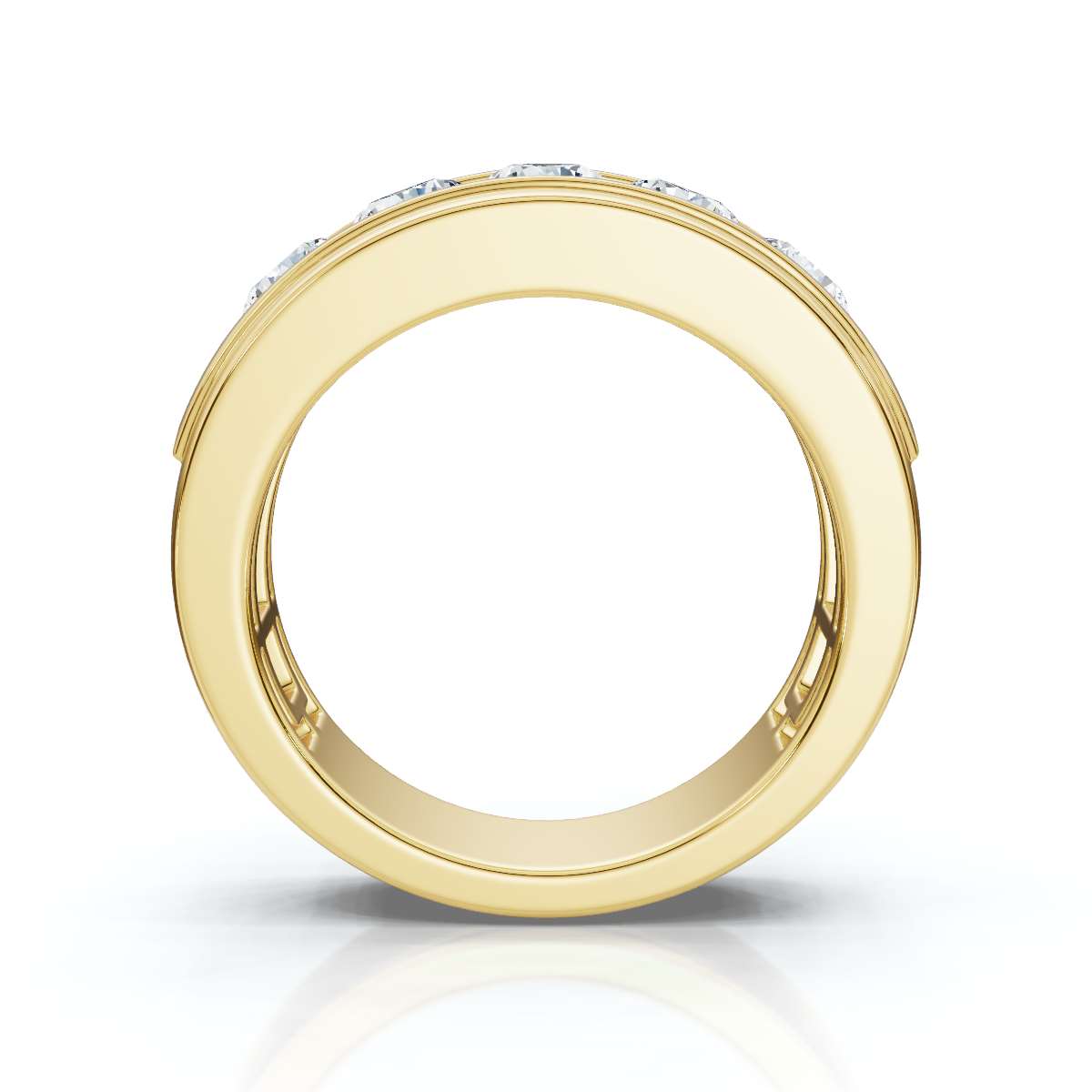The Vanguard: 0.95 CTW Five-Stone Channel-Set Diamond Band in 14K Yellow Gold Ring
