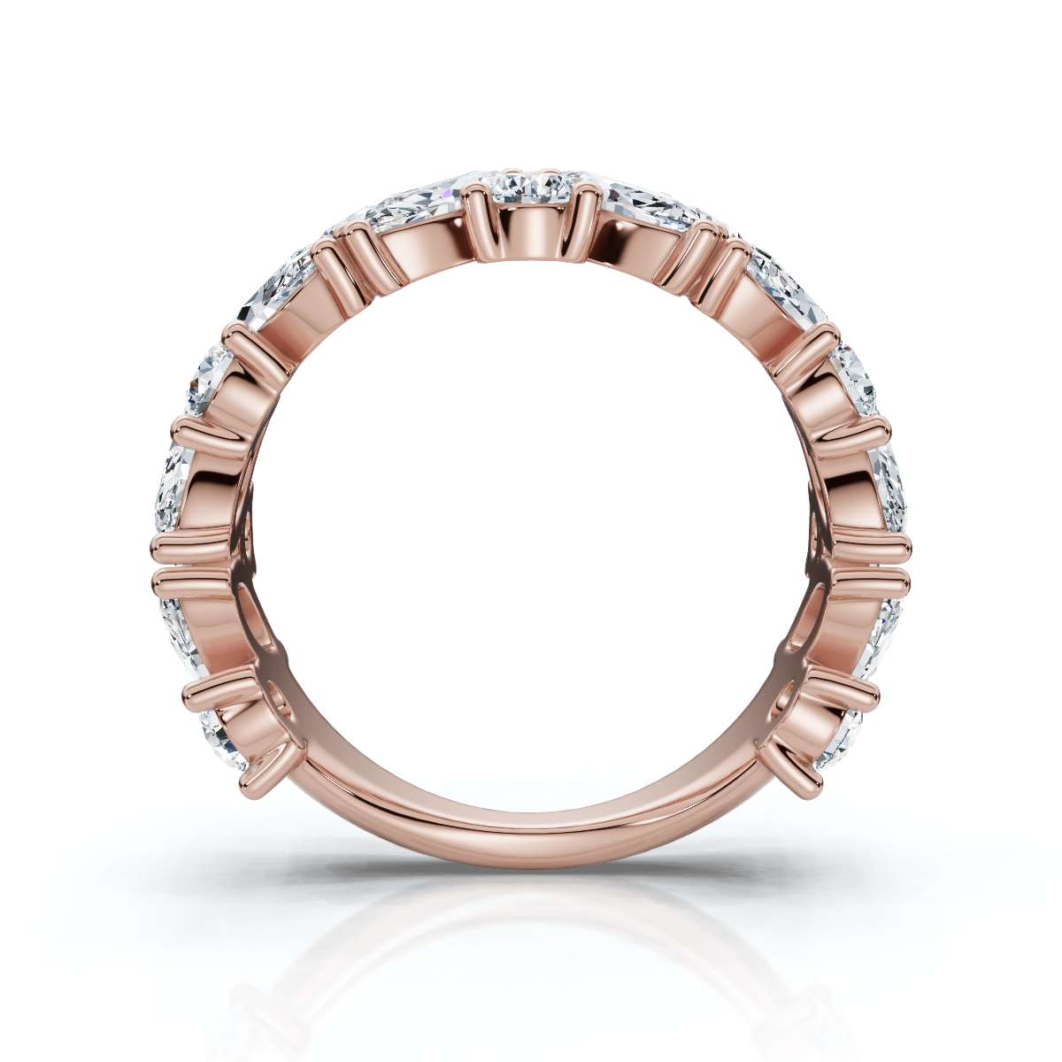 The Mosaic: 2.02 CTW Mixed-Shape Marquise & Round Diamond Band in 14K Rose Gold rING