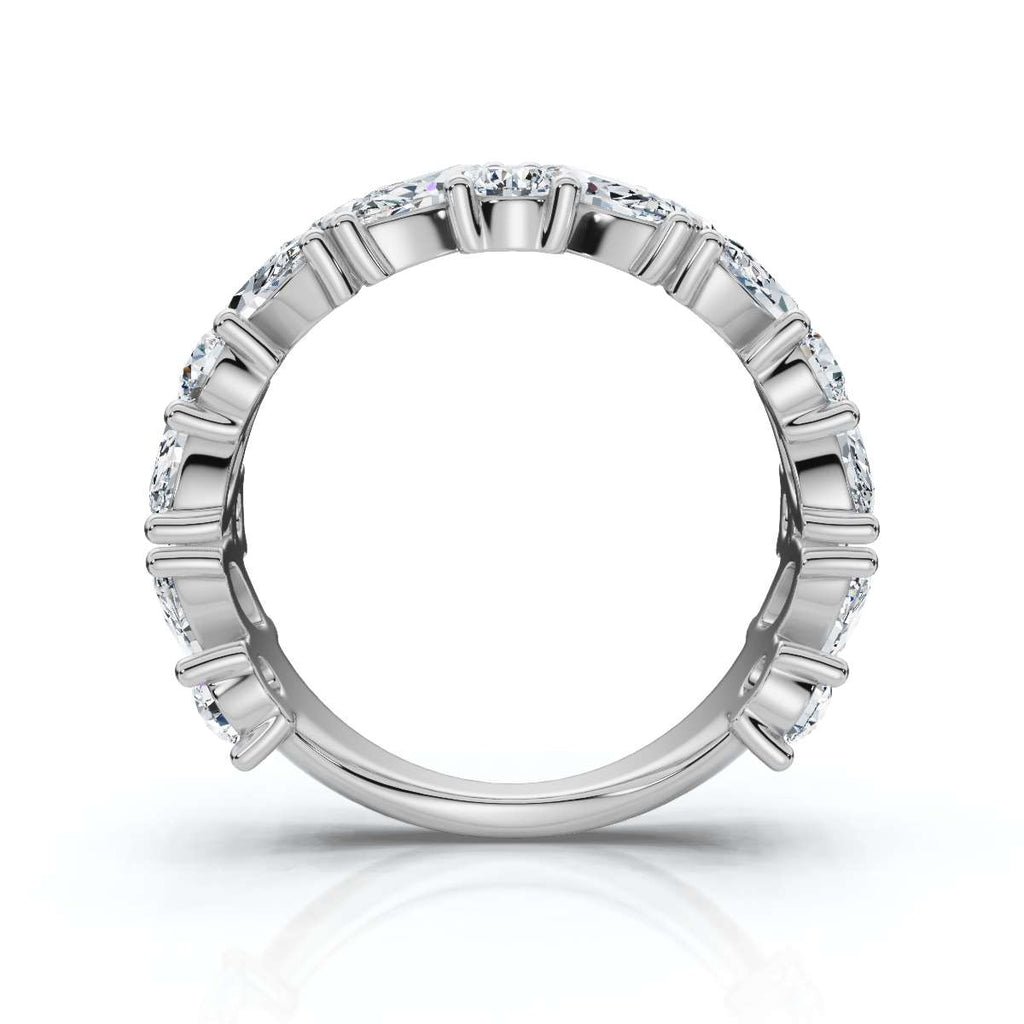 The Mosaic: 2.02 CTW Mixed-Shape Marquise & Round Diamond Band in 14K White Gold Ring
