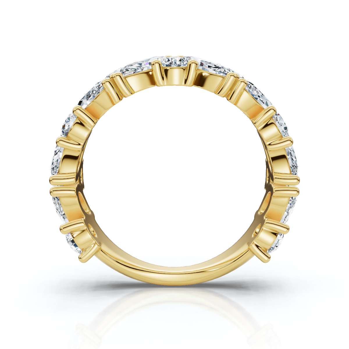 The Mosaic: 2.02 CTW Mixed-Shape Marquise & Round Diamond Band in 14K Yellow Gold