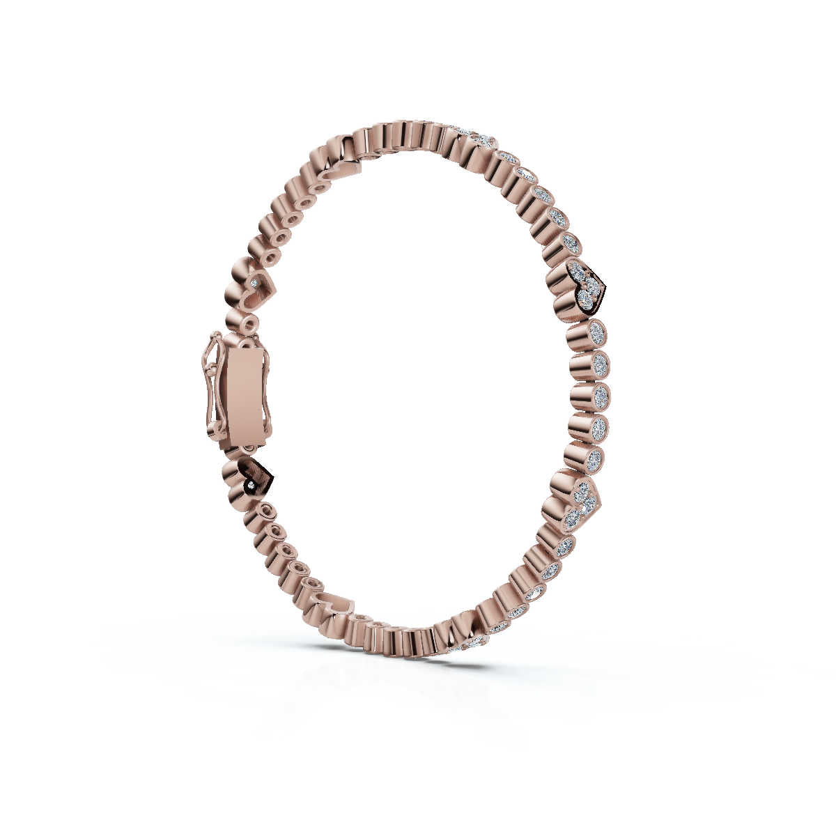 The Heartstrings Station: 1.89 CTW Bezel & Sweetheart Diamond Tennis Bracelet 14K-18K Gold/Platinum