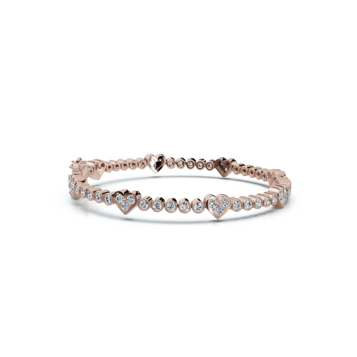 The Heartstrings Station: 1.89 CTW Bezel & Sweetheart Diamond Tennis Bracelet 14K-18K Gold/Platinum