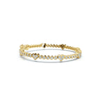 The Heartstrings Station: 1.89 CTW Bezel & Sweetheart Diamond Tennis Bracelet 14K-18K Gold/Platinum