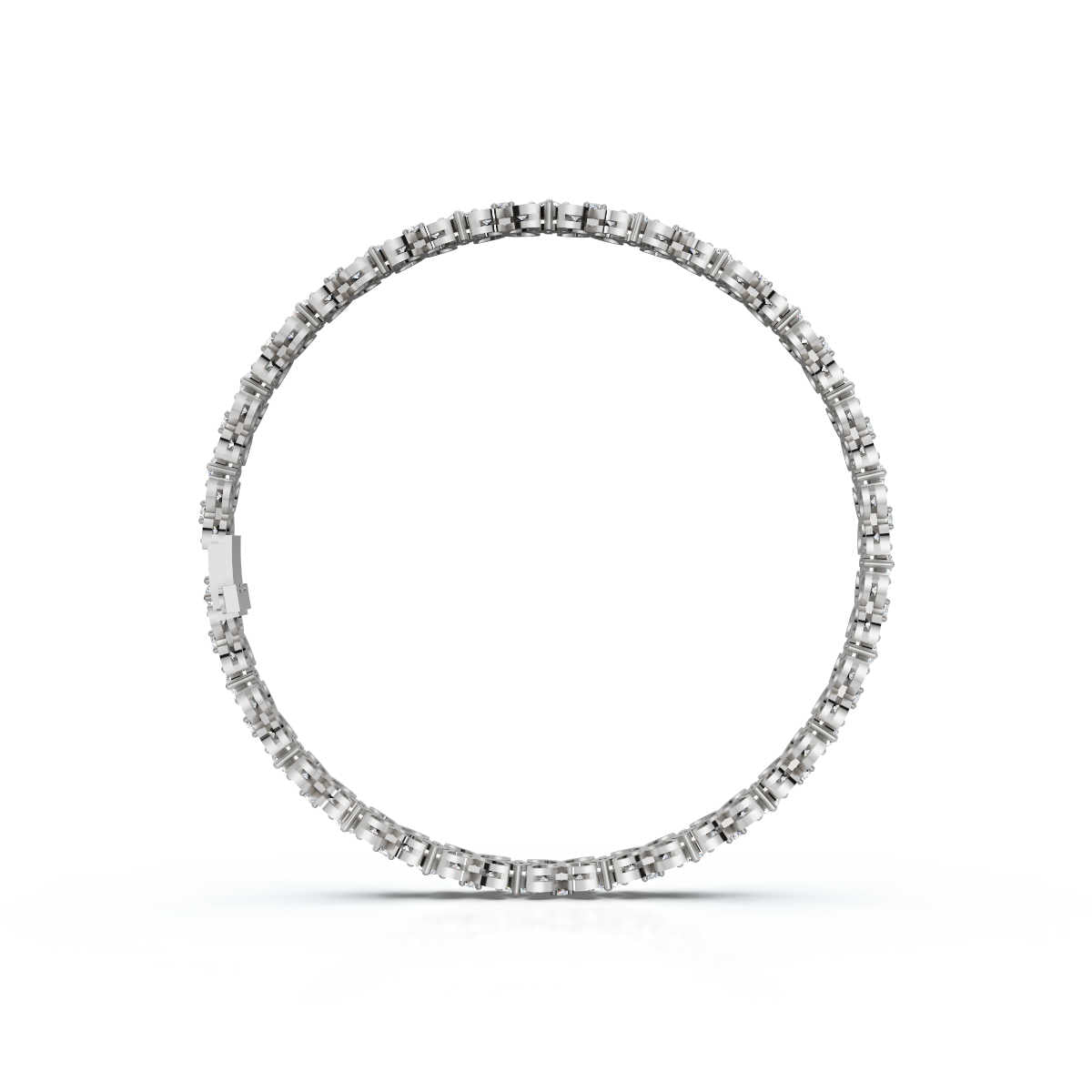 The Fiorella Link: 4.14 CTW Round Lab-Grown Diamond Eternity Blossom Bracelet White/Yellow/Rose Gold