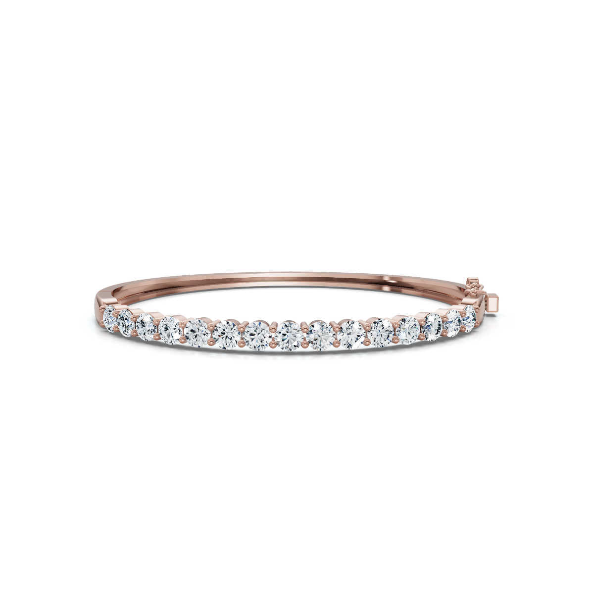 The Imperia Bangle: 4.95 CTW Round Lab-Grown Diamond Shared-Prong Statement Gold Bangle