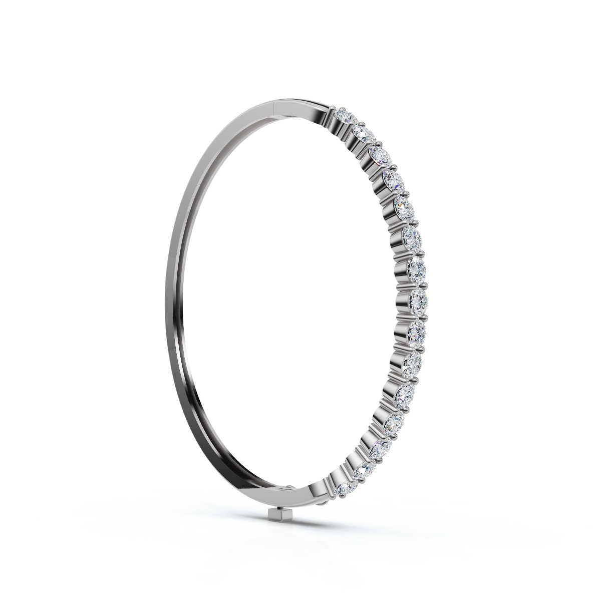 The Imperia Bangle: 4.95 CTW Round Lab-Grown Diamond Shared-Prong Statement Gold Bangle