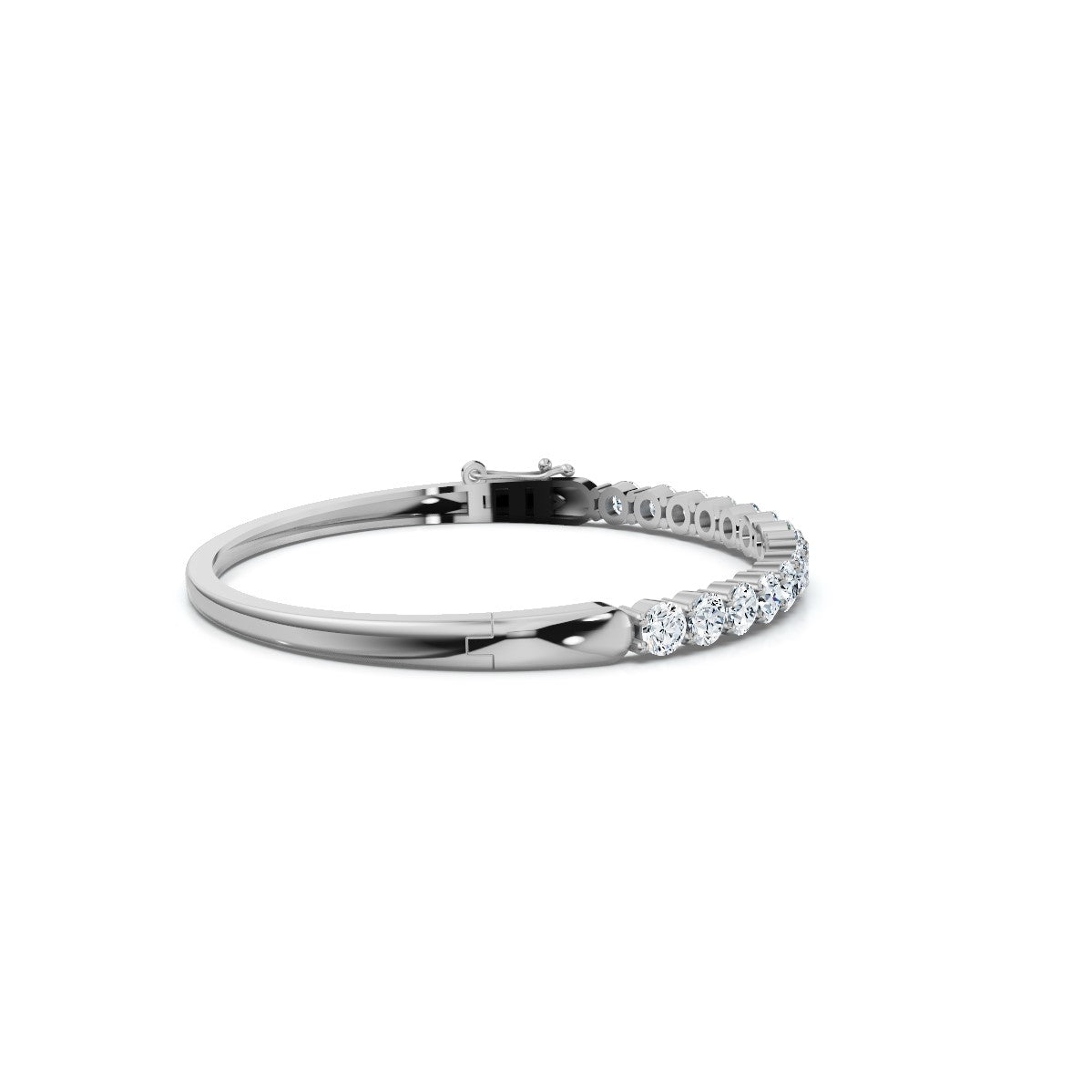 The Imperia Bangle: 4.95 CTW Round Lab-Grown Diamond Shared-Prong Statement Gold Bangle