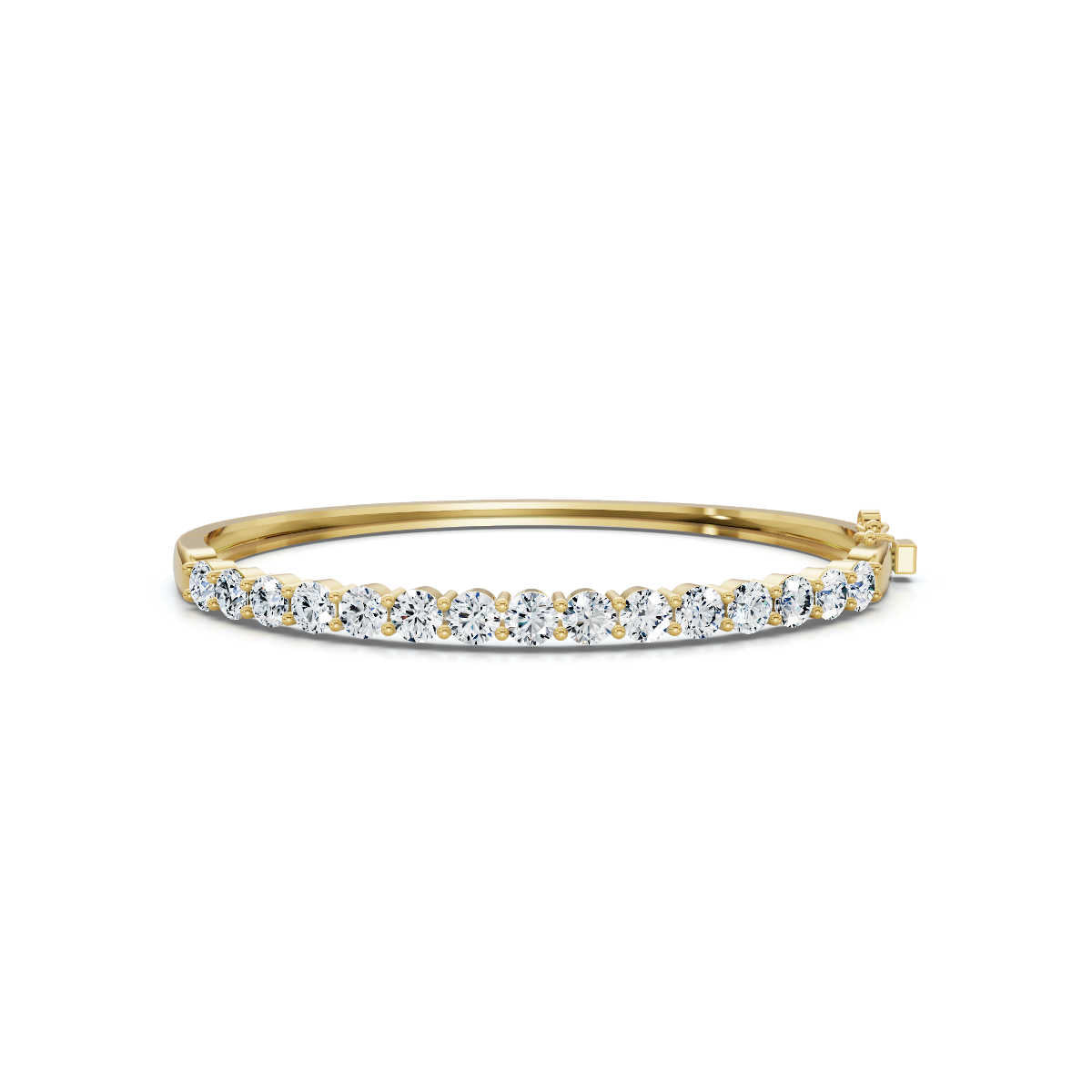 The Imperia Bangle: 4.95 CTW Round Lab-Grown Diamond Shared-Prong Statement Gold Bangle