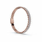 The Royal Lattice: 10.24 CTW Staggered Double-Row Diamond Tennis Bracelet 14K-18K Gold/Platinum