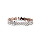 The Royal Lattice: 10.24 CTW Staggered Double-Row Diamond Tennis Bracelet 14K-18K Gold/Platinum