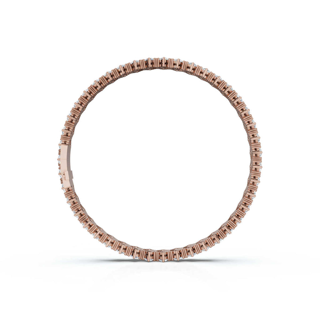 The Royal Lattice: 10.24 CTW Staggered Double-Row Diamond Tennis Bracelet 14K-18K Gold/Platinum