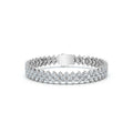 The Royal Lattice: 10.24 CTW Staggered Double-Row Diamond Tennis Bracelet 14K-18K Gold/Platinum