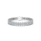The Royal Lattice: 10.24 CTW Staggered Double-Row Diamond Tennis Bracelet 14K-18K Gold/Platinum