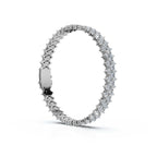 The Royal Lattice: 10.24 CTW Staggered Double-Row Diamond Tennis Bracelet 14K-18K Gold/Platinum