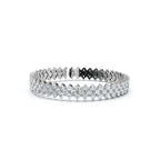 The Royal Lattice: 10.24 CTW Staggered Double-Row Diamond Tennis Bracelet 14K-18K Gold/Platinum