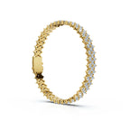 The Royal Lattice: 10.24 CTW Staggered Double-Row Diamond Tennis Bracelet 14K-18K Gold/Platinum