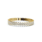 The Royal Lattice: 10.24 CTW Staggered Double-Row Diamond Tennis Bracelet 14K-18K Gold/Platinum