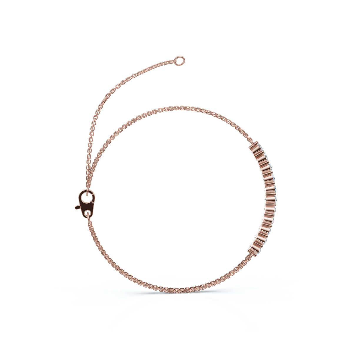 The Stella Arc: 0.88 CTW Round Lab-Grown Diamond Multi-Strand Adjustable Bar Bracelet Gold/Platinum