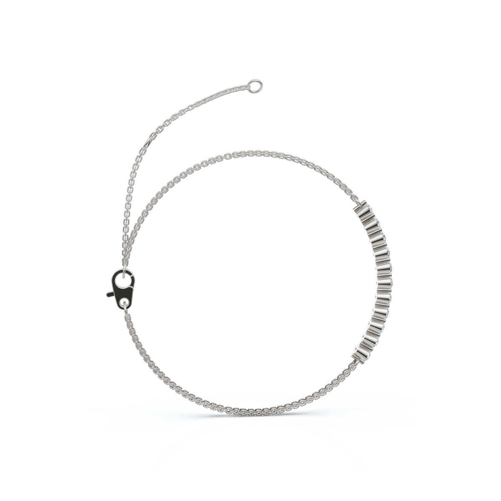 The Stella Arc: 0.88 CTW Round Lab-Grown Diamond Multi-Strand Adjustable Bar Bracelet Gold/Platinum