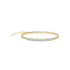 The Stella Arc: 0.88 CTW Round Lab-Grown Diamond Multi-Strand Adjustable Bar Bracelet Gold/Platinum