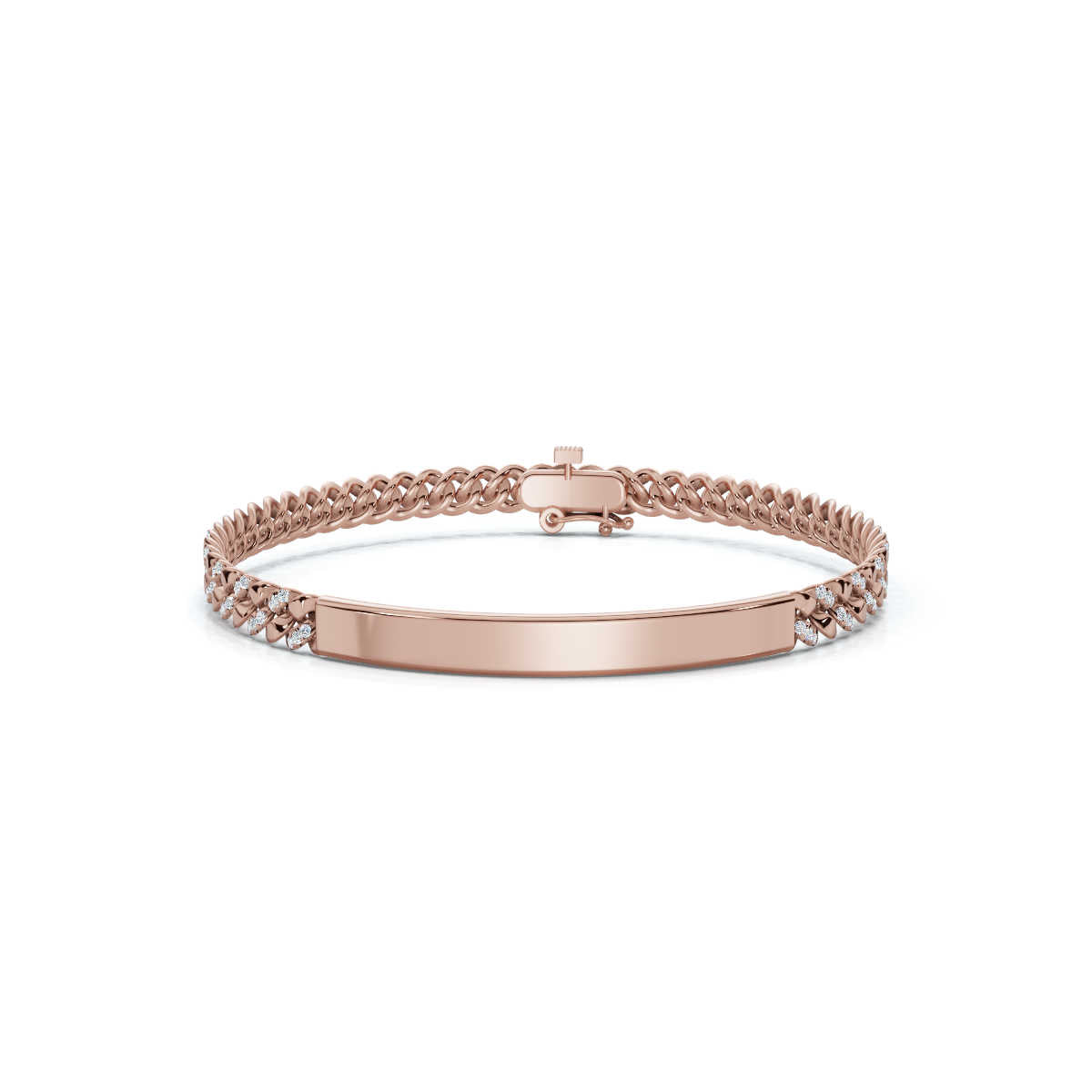 The Valencia ID: 0.75 CTW Round Lab-Grown Diamond Cuban Link Bracelet 14K-18K Gold/Platinum