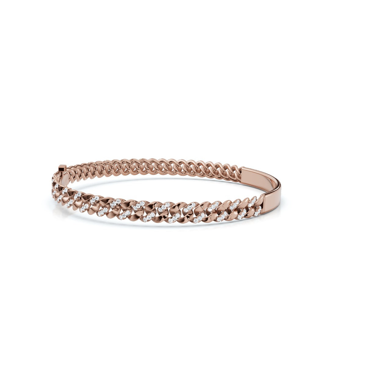 The Valencia ID: 0.75 CTW Round Lab-Grown Diamond Cuban Link Bracelet 14K-18K Gold/Platinum
