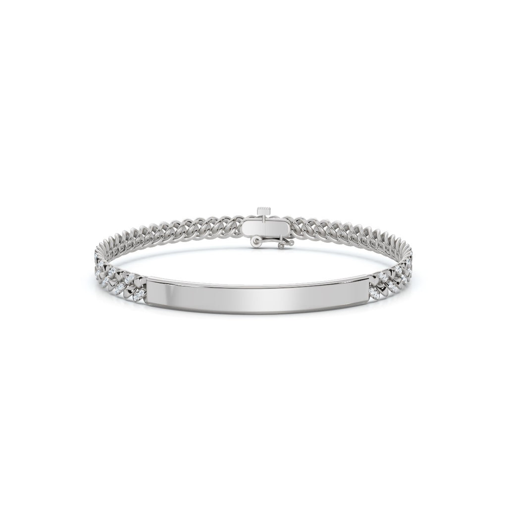 The Valencia ID: 0.75 CTW Round Lab-Grown Diamond Cuban Link Bracelet 14K-18K Gold/Platinum