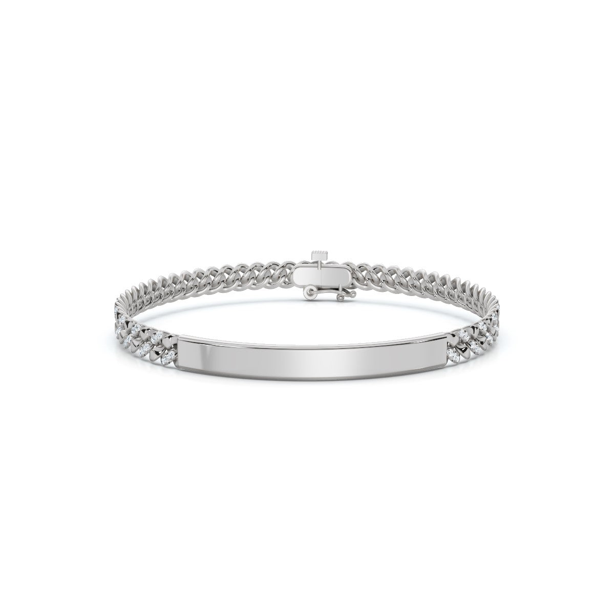 The Valencia ID: 0.75 CTW Round Lab-Grown Diamond Cuban Link Bracelet 14K-18K Gold/Platinum