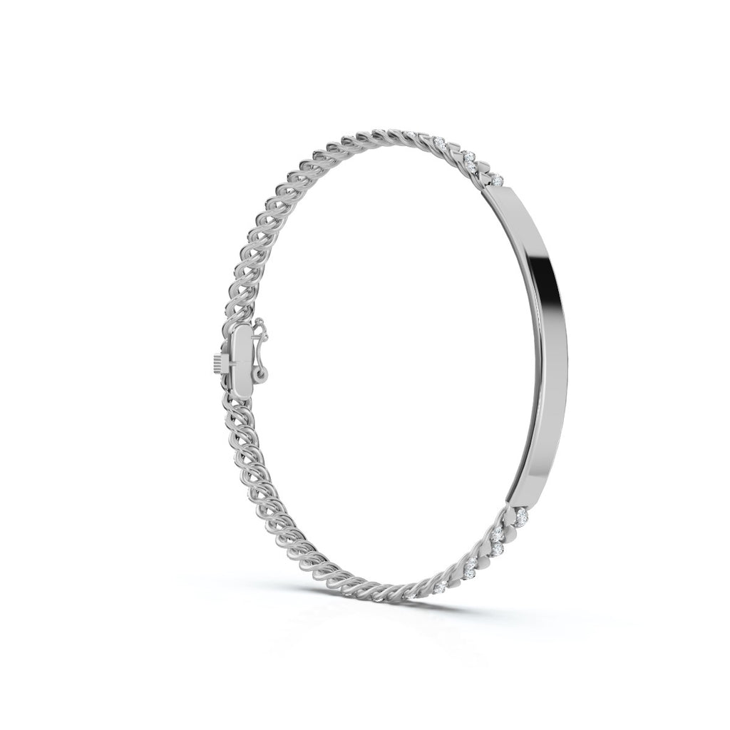 The Valencia ID: 0.75 CTW Round Lab-Grown Diamond Cuban Link Bracelet 14K-18K Gold/Platinum