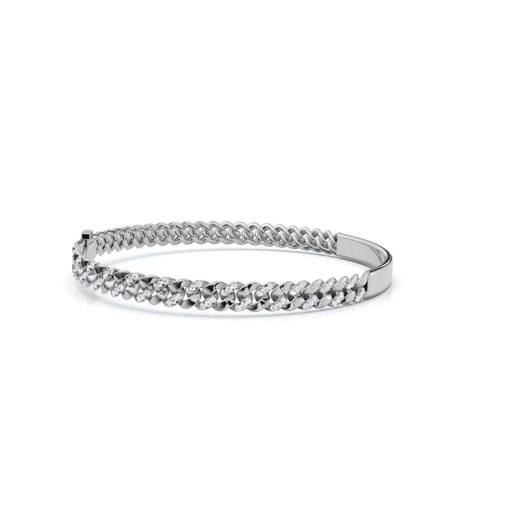 The Valencia ID: 0.75 CTW Round Lab-Grown Diamond Cuban Link Bracelet 14K-18K Gold/Platinum