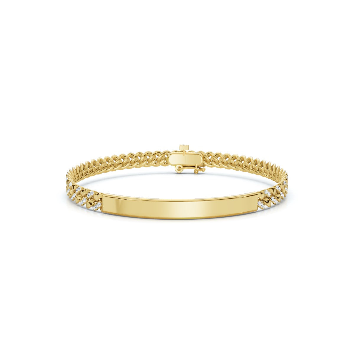 The Valencia ID: 0.75 CTW Round Lab-Grown Diamond Cuban Link Bracelet 14K-18K Gold/Platinum