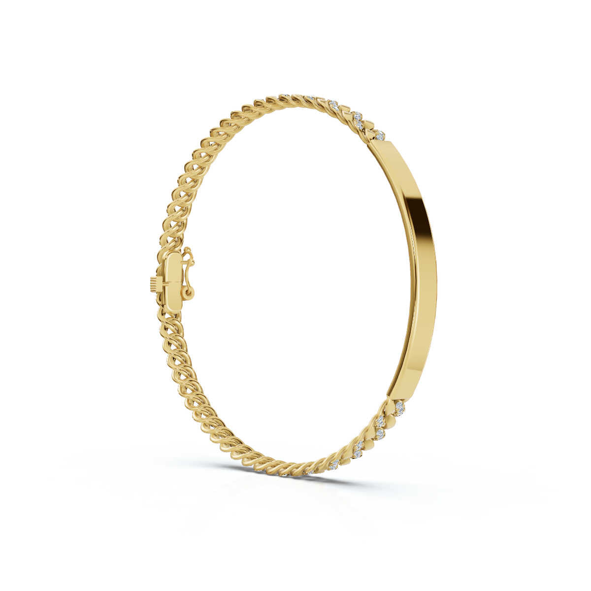 The Valencia ID: 0.75 CTW Round Lab-Grown Diamond Cuban Link Bracelet 14K-18K Gold/Platinum