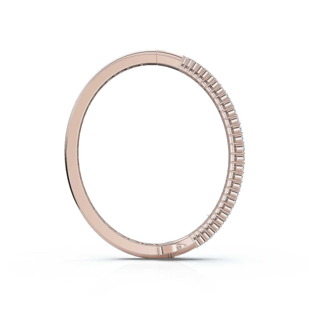 The Grand Palace: 7.93 CTW Baguette & Round Diamond Triple-Row Bangle 14K Gold/Platinum
