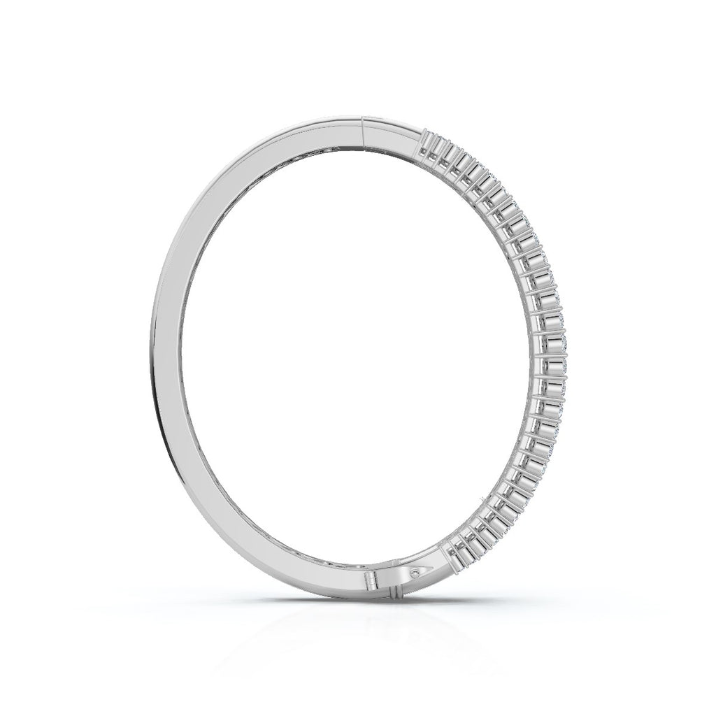 The Grand Palace: 7.93 CTW Baguette & Round Diamond Triple-Row Bangle 14K Gold/Platinum